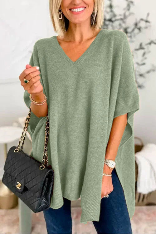 Claire™ V-neck Poncho Sweater