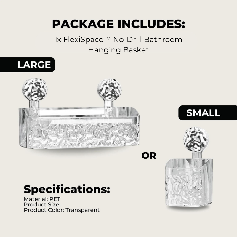 FlexiSpace™ No-Drill Bathroom Hanging Basket
