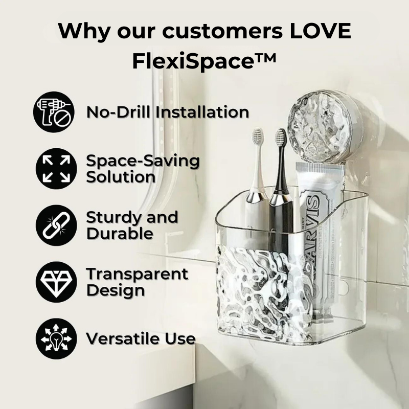 FlexiSpace™ No-Drill Bathroom Hanging Basket