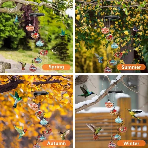 ChimeBloom™ Charming Wind Chimes Hummingbird Feeder