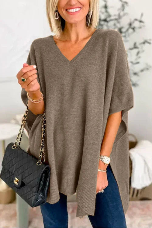 Claire™ V-neck Poncho Sweater