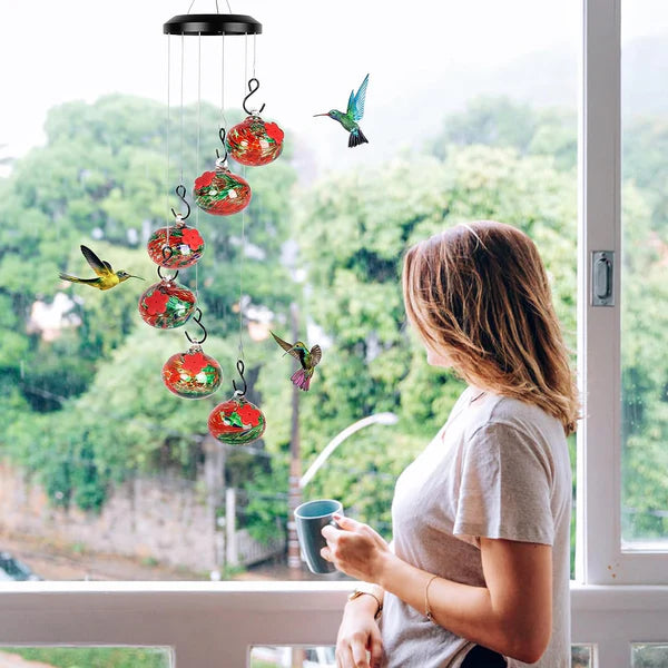 ChimeBloom™ Charming Wind Chimes Hummingbird Feeder