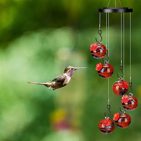 ChimeBloom™ Charming Wind Chimes Hummingbird Feeder