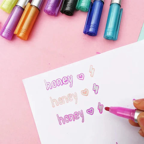 Outline Glitter Markers (12 Colors)