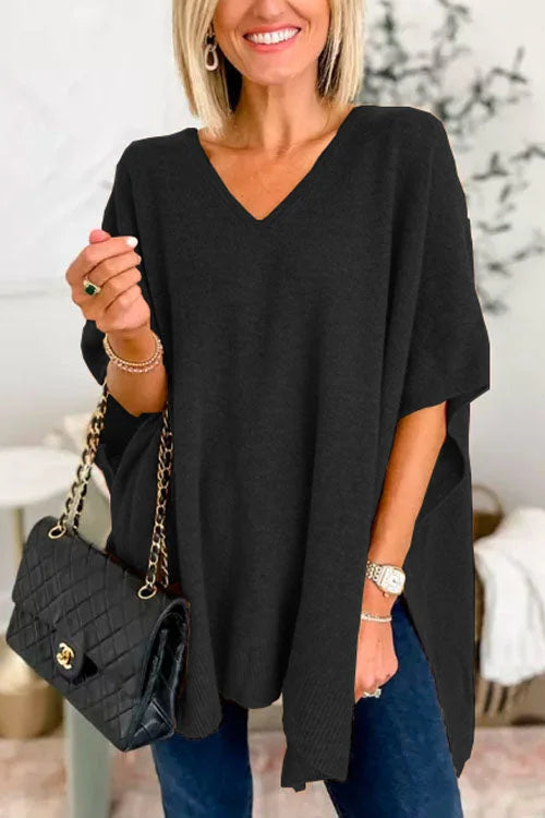 Claire™ V-neck Poncho Sweater