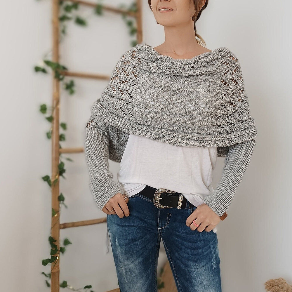 Last Day 50% OFF🔥 I Ruby™ Knitted Wrap with Sleeves