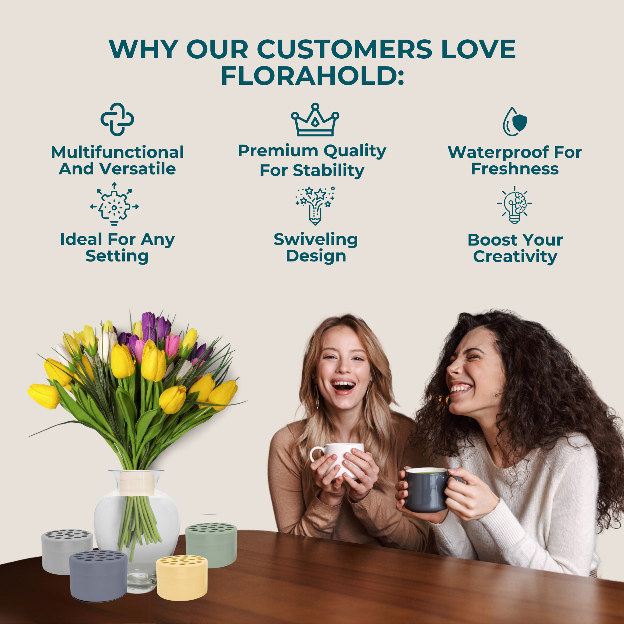 Last Day 1+1 Free🔥 I FloraHold™ Spiral Stem Holder For Vase Flowers