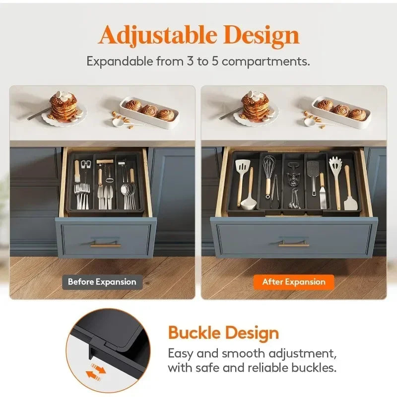 FlexiTray™ Expandable Kitchen Drawer