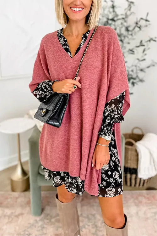 Claire™ V-neck Poncho Sweater