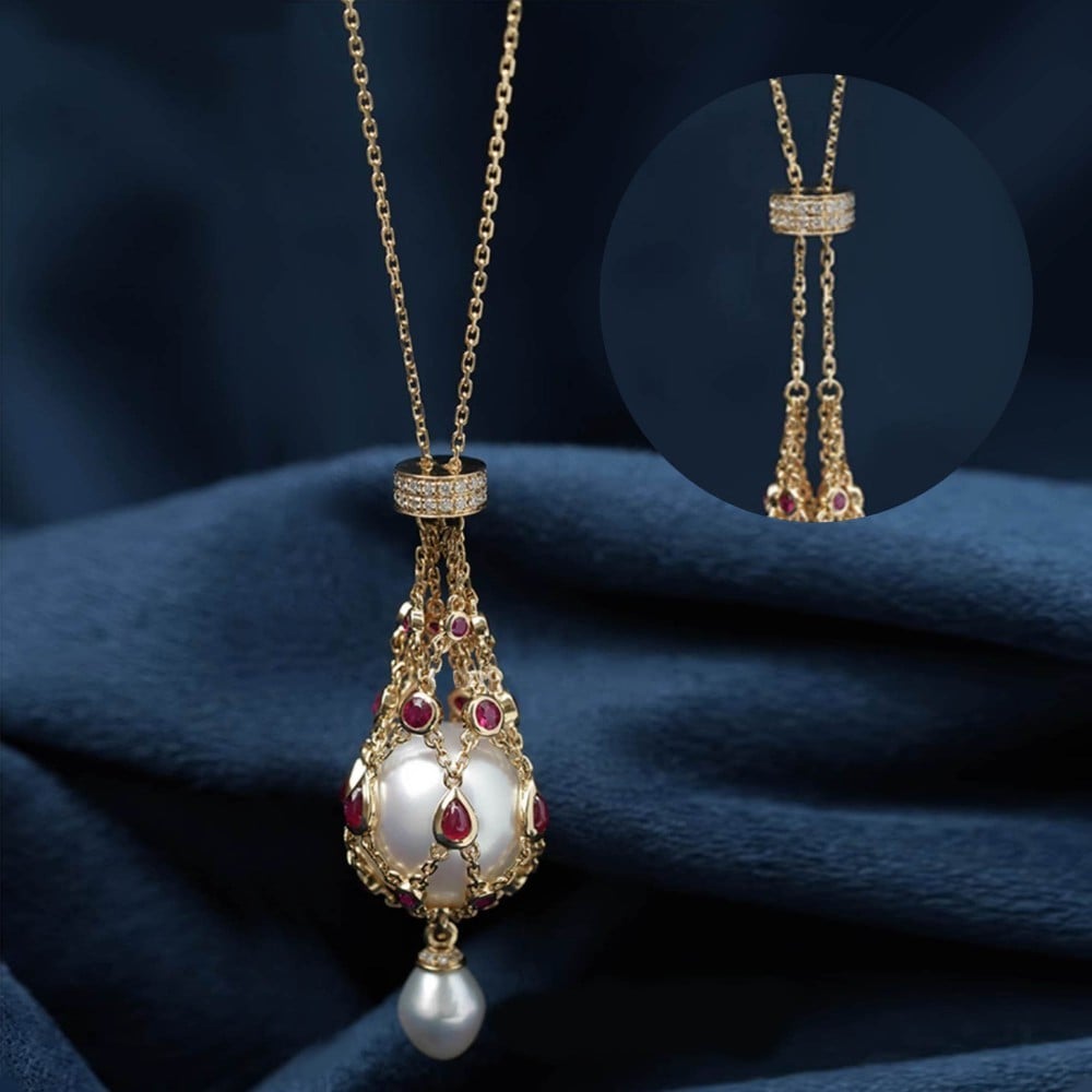 Pearl & Gemstone Lavalier Pendant I 🔥Last Day 50% OFF