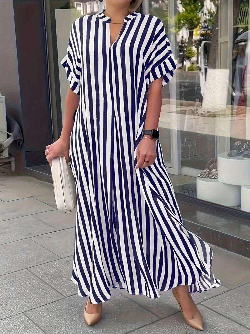 Rosa™ Elegant Striped Long Dress
