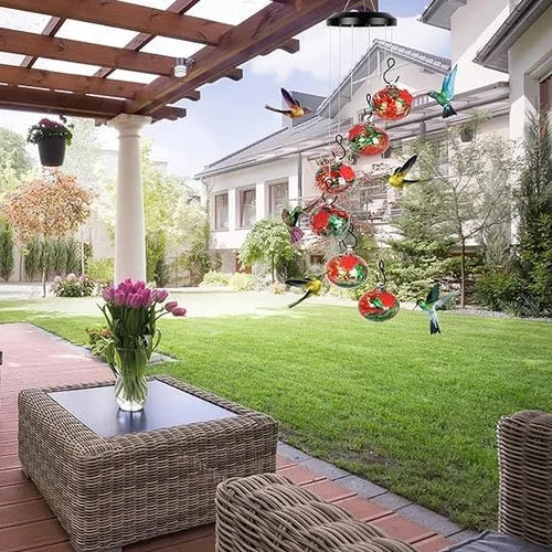 ChimeBloom™ Charming Wind Chimes Hummingbird Feeder