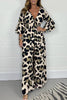 Leopard Print V-neck Dress