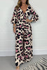 Leopard Print V-neck Dress