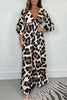 Leopard Print V-neck Dress