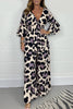Leopard Print V-neck Dress
